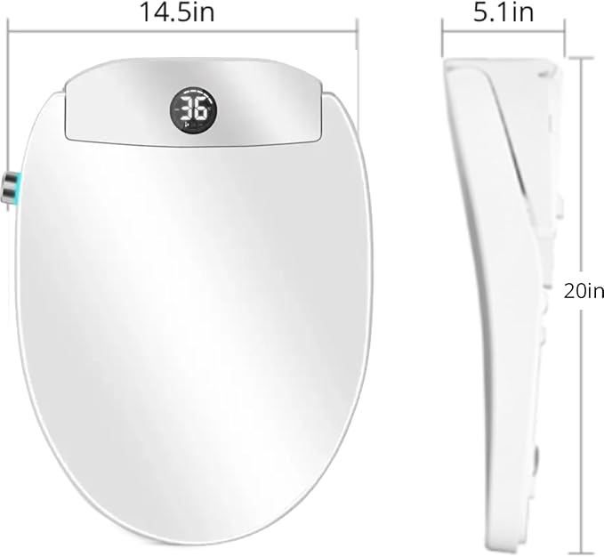 Electric Bidet Toilet Seat, Auto Open/Close Lid & Seat with Radar Sensor, Unlimited & Filtered Warm Water, 8 Modes Spa Wash, Warm Air Dryer, Heated Seat, 10-year warranty. (TB-54E, Elongated)
