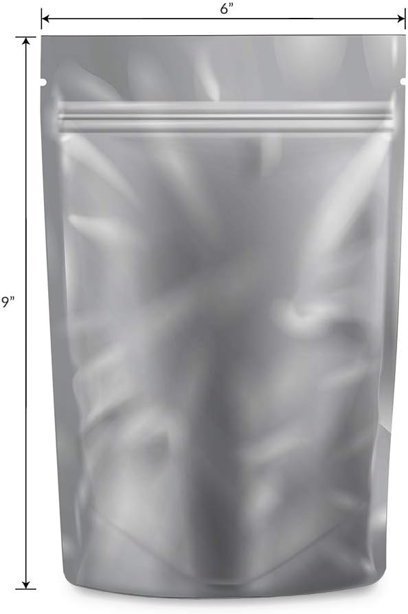 Mylar Bags Smell Proof 1 Ounce White/Clear - 1000 Count 9" X 6" 6mill Thickness - Packaging Bags - Mylar Bags For Food Storage - Resealable Bags