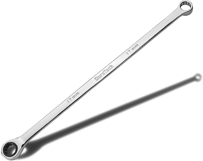 DURATECH 17mm Extra Long Ratcheting Wrench, Metric, CR-V Steel