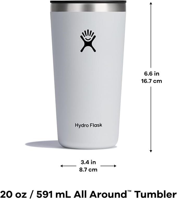 Hydro Flask All Around Stainless Steel Tumbler with Lid and Double-Wall Vacuum Insulation