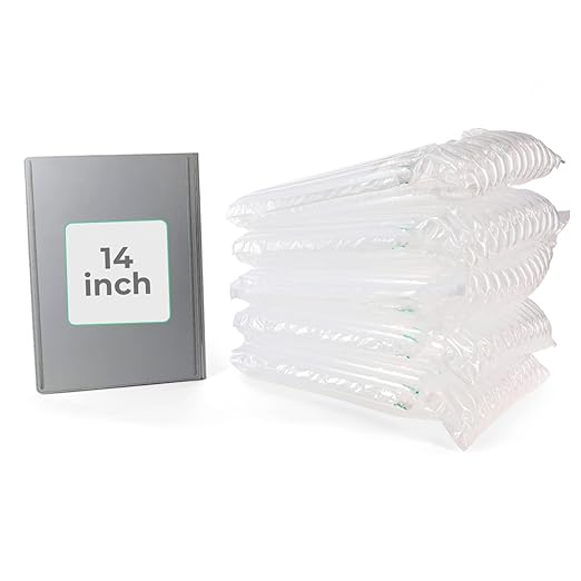 IDL Packaging Inflated 14" Laptop Protective Bags, Self Sealed, Pack of 5 - Reusable Air Column Bags for Packing, Travel and Shipping - Durable Case for Laptops and Tablets