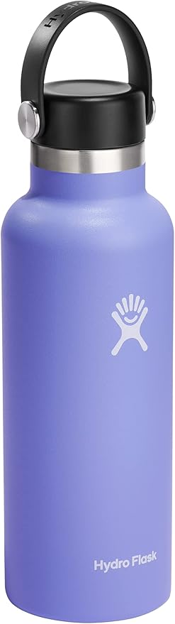 Hydro Flask Stainless Steel Standard Mouth Water Bottle with Flex Cap and Double-Wall Vacuum Insulation