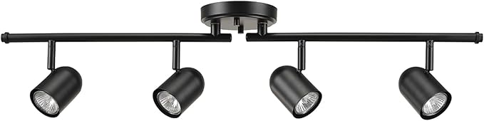 Globe Electric 60029 Roland 4-Light Foldable Track Lighting, Matte Black, Bulb Not Included