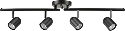 Globe Electric 60029 Roland 4-Light Foldable Track Lighting, Matte Black, Bulb Not Included