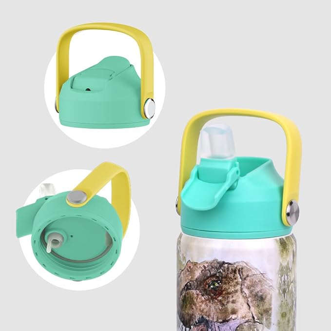 Dinosaur Expert Kids water bottle for girls and boys with unique T-Rex design BPA free Double wall Flask insulated stainless Steel for Dinosaur lovers Christmas Birthday gifts for Dinosaur lovers