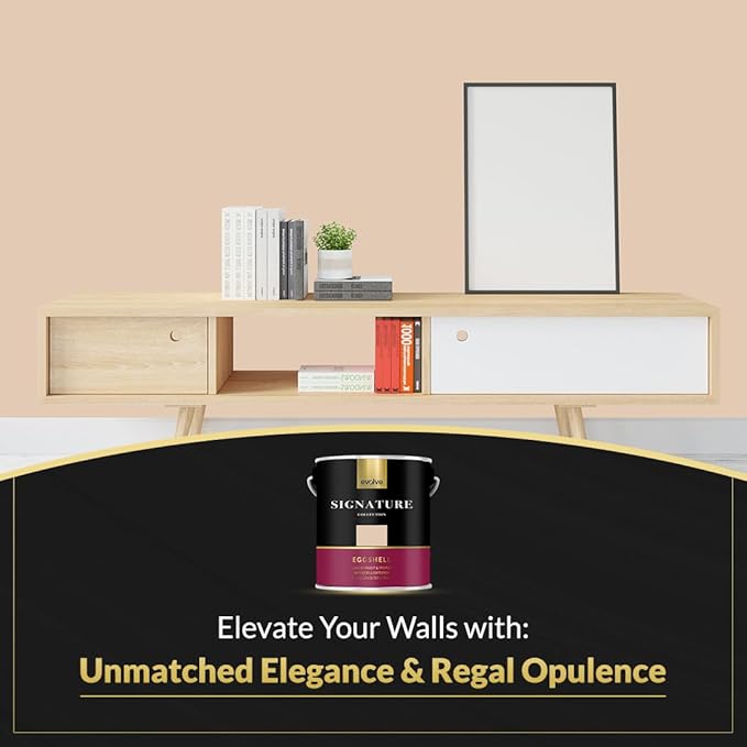 EVOLVE Signature Paint & Primer: Luxury Paint & Primer for Indoor & Outdoor Surfaces, Minimal Odor, Eggshell Sheen (Sand Beige, 1 Gallon)