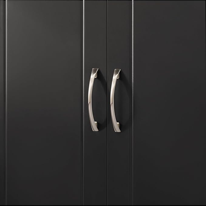 SoBuy Wall Cabinet Laundry Room, Medicine Cabinet for Bathroom Kitchen Garage, 3 Doors Wall Storage Cabinet with Adjustable Shelf, Black FRG231-L-SCH