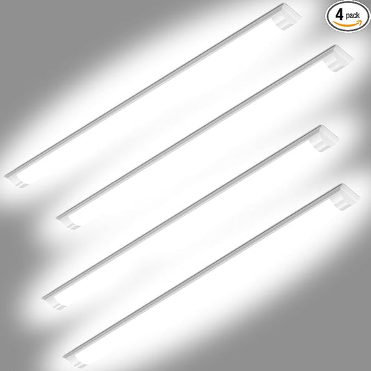 DAKASON 4-Pack 4FT LED Closet Light Fixture, 4-Foot Flush Mount Garage Ceiling Lighting 36W 4320lm, 48in Flat Panel Lights Hardwired for Basement, Kitchen, Utility, 3/4/5000K Adjustable No Plug