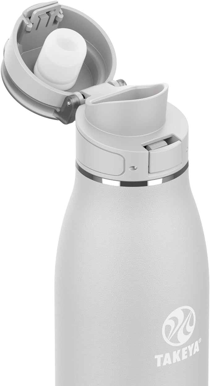 Takeya 25 oz Traveler Stainless Steel Insulated Travel Coffee Mug with Locking Leak Proof Lid, Premium Quality, BPA Free, Dodgeball Grey
