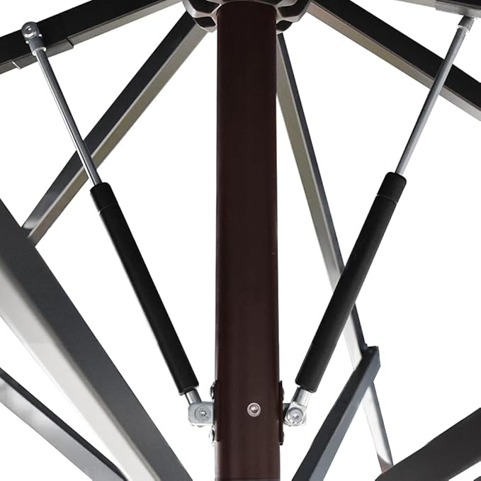 EliteShade USA 10-Year-Non-Fading 11Ft 3 Tiers Patio Market Umbrella Outdoor Cylinder Auto Push-up Table Umbrella with Ventilation, Antique Beige