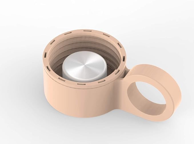 purifyou Premium 40/32 / 22/12 oz Glass Water Bottles with Volume & Times to Drink, Silicone Sleeve & Stainless Steel Lid Insert, Reusable Bottle for Fridge Water, Milk, Juice (32oz Hazelnut)