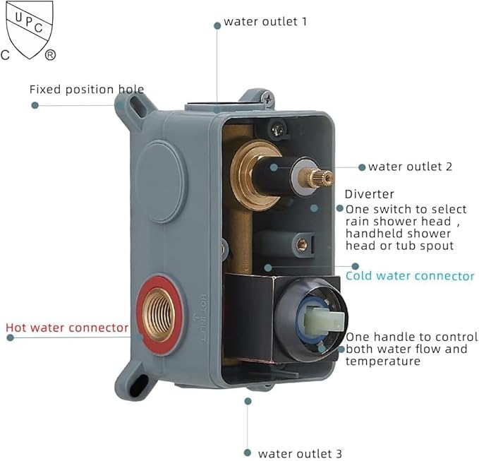 Oil Rubbed Bronze Shower Faucet Set with Tub Spout Bathroom Rainfall 8 Inch Shower Head System with Handheld Single Handle Shower Trim Kit with Rough-in Valve