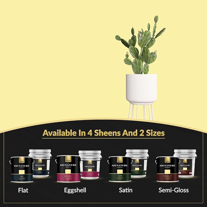 EVOLVE Signature Paint & Primer: Luxury Paint & Primer for Indoor & Outdoor Surfaces, Minimal Odor, Eggshell Sheen (Sunshine Yellow, 5 Gallon)