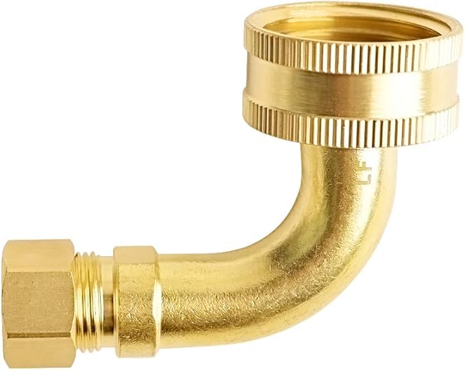 HYDRO MASTER Brass Dishwasher Inlet Elbow Solid Brass,3/8" OD Comp x 3/4" FNH.
