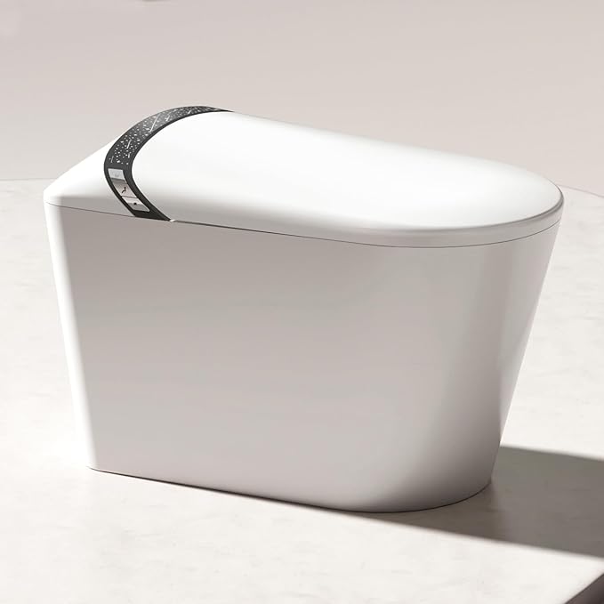 WinZo Luxury Smart Toilet with Elongated Heated Bidet Seat, Auto Flush, LED Display, Multiple Wash Modes with Starry Night Light Warm Comfort with ADA Height,White
