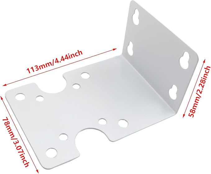 Filter Housing Single Stage Hanging Plate Bracket 78x116mm Front Water Purifier Hanging Piece RO Machine Metal Housing Fixing Bracket White