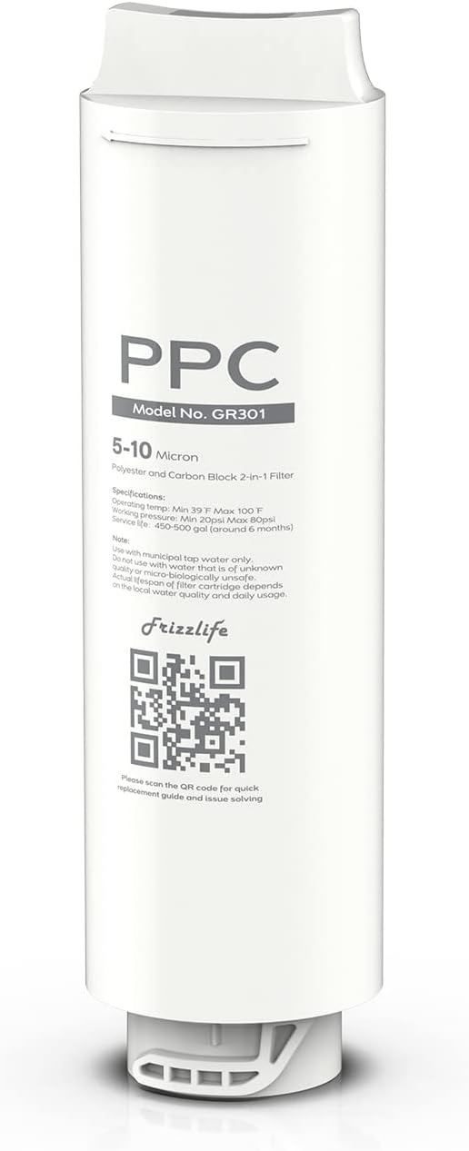 Frizzlife GR301 Replacement Filter Cartridge (PPC) For GX99 Ultra-Filtration Water Filter