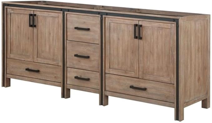 Augustine 84 in. W X 22 in. D Rustic Barnwood Double Bath Vanity Cabinet Without Countertop