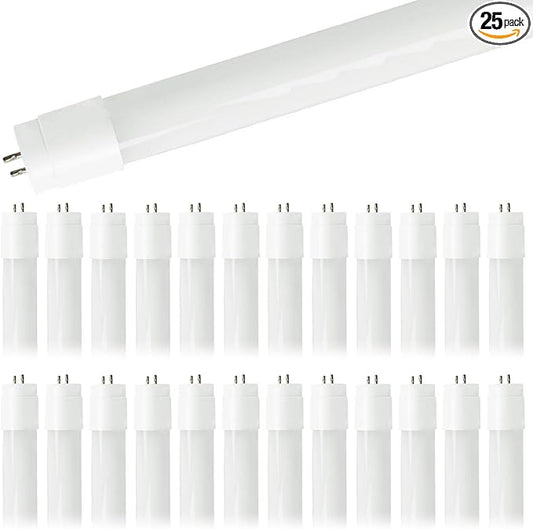 GoodBulb 48-Inch T8 LED Light Bulbs 15-Watt, 4100K Cool White Color, 2200-Lumens, Type A+B with Medium Bi-Pin Base (Pack of 25 Bulbs)