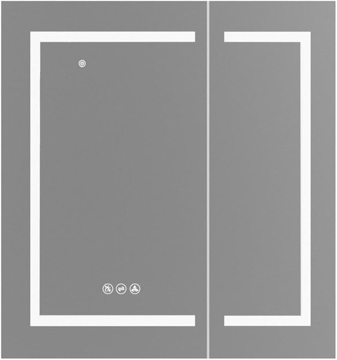 BLOSSOM Recessed or Surface LED Mirror Medicine Cabinet with Lights, LED Medicine Cabinet w/Defogger, Dimmer, 3X Makeup Mirror, Outlets & USB (30x32/Zoom Mirror)