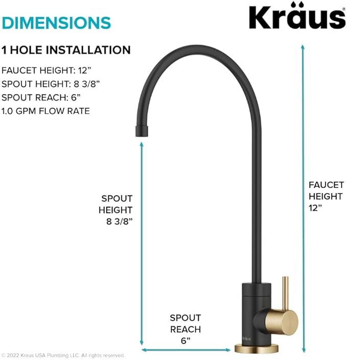 KRAUS Bolden Pull-Down Kitchen Faucet Bundle with Purita Drinking Water Filter Faucet, 18-Inch & 360° Swivel