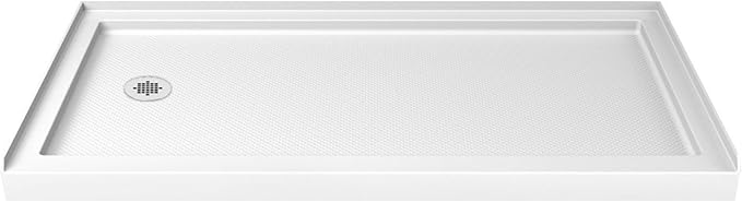 DreamLine SlimLine 42 in. D x 60 in. W x 2 3/4 in. H Left Drain Single Threshold Shower Base in White