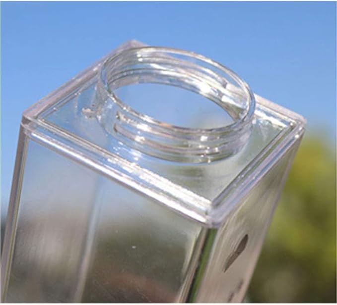 Jinberry 1000ml/34oz Cute Leakproof Clear Milk Carton Water Bottle Portable Drinkware for Outdoor Climbing Tour or Camping