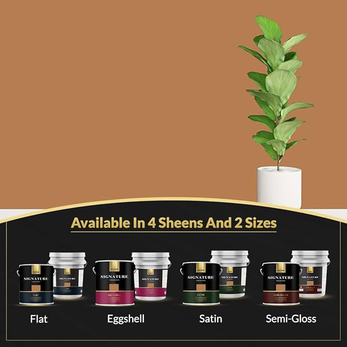 EVOLVE Signature Paint & Primer: Luxury Paint & Primer for Indoor & Outdoor Surfaces, Minimal Odor, Eggshell Sheen (Luxury Tan, 1 Gallon)