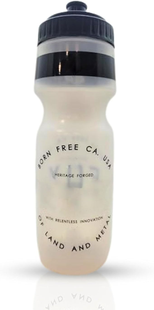 Fox Racing Clear Water Bottle - Premium Sports Water Bottle - Leak Proof Travel Water Bottle - BPA Free Reusable Water Bottle - Durable Plastic Water Bottles for Cyclists & Athletes (Clear, 22 oz)