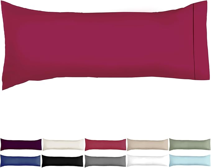 Soft Body Pillow Cover/Pillowcases 60 x 21 Inch, WINKAURA Premium Unique Long Pillow Case for Bed Fits 54x20 Pillow, Envelope Closure, Stylish Wrinkle and Stain Resistant,Wine Red