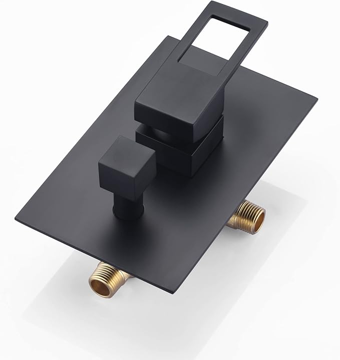 sumerain Matte Black Pressure Balance Shower Systems with 8 Inches Rain shower and Handheld, Rough-in Valve Body and Trim included