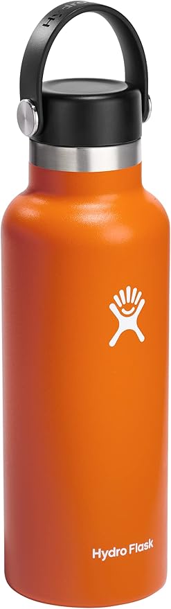 Hydro Flask Stainless Steel Standard Mouth Water Bottle with Flex Cap and Double-Wall Vacuum Insulation