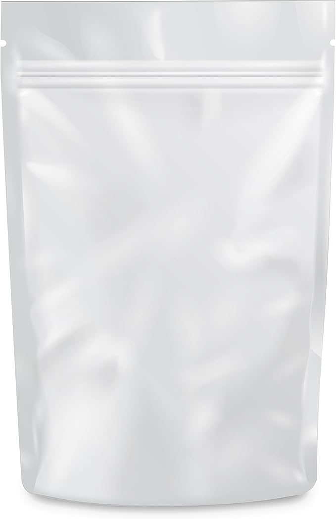 Mylar Bags Smell Proof 1/2 Ounce All White - 1000 Count 8" X 5" 6mill Thickness - Packaging Bags - Mylar Bags For Food Storage - Resealable Bags - Smell Proof Bags