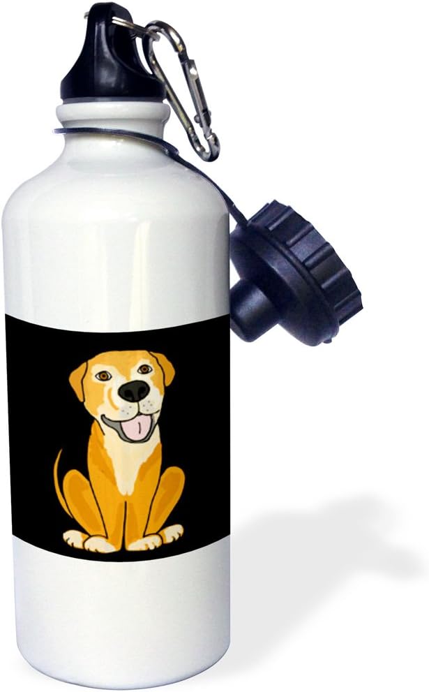 3dRose Funny Lab Mix Rescue Dog Cartoon-Sports Water Bottle, 21oz , 21 oz, Multicolor