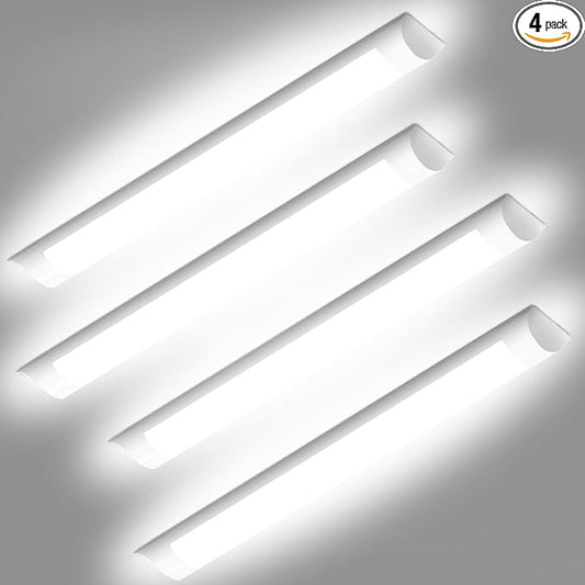 DAKASON 4-Pack 2FT LED Ceiling Light for Garage Flush Mount, 18W 2160lm LED Shop Lighting Closet Light Fixture, Wraparound Lights Surface Mount, 3/4/5000K Adjustable