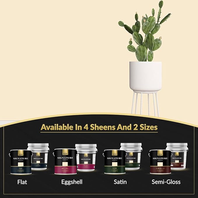 EVOLVE Signature Paint & Primer: Luxury Paint & Primer for Indoor & Outdoor Surfaces, Minimal Odor, Eggshell Sheen (Cream Beige, 5 Gallon)