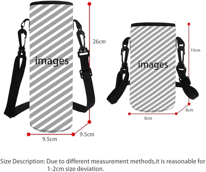 GIFTPUZZ Rainbow Tie Dye Water Bottle Carrier Pocket Neoprene Durable Machine Washable Pull On Girls Boys Bottle Sleeve Holder for Glass Bottles Travel Outdoor Walking Hands Free 1000-1200ml Colored