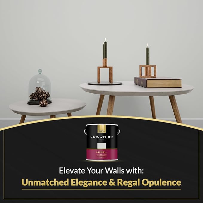 EVOLVE Signature Paint & Primer: Luxury Paint & Primer for Indoor & Outdoor Surfaces, Minimal Odor, Eggshell Sheen (1G & 5G) (Pegasus Gray, 1 Gallon)