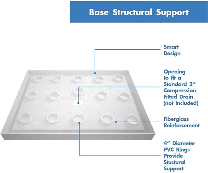 DreamLine SlimLine 42 in. D x 42 in. W x 2 3/4 in. H Center Drain Single Threshold Shower Base in Biscuit, DLT-1142420-22