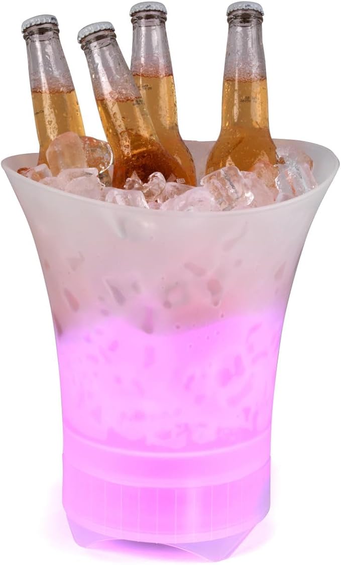 LUMl-Chill Portable Collapsible Ice Bucket for Wine, Soda, Drinks with Built in Wireless Bluetooth Speaker - Party LED lights