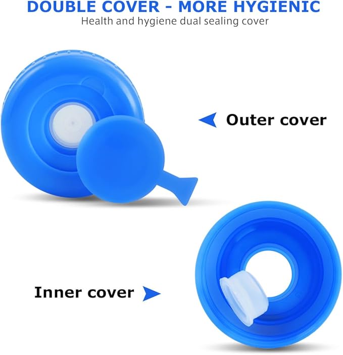 Baluue 5L Water Bottle with Screw Cap, Food Grade Mineral Water Bottle Jug Container Carry Handle for Sports Outdoor Travel Camping Residential Commercial Use Supplies