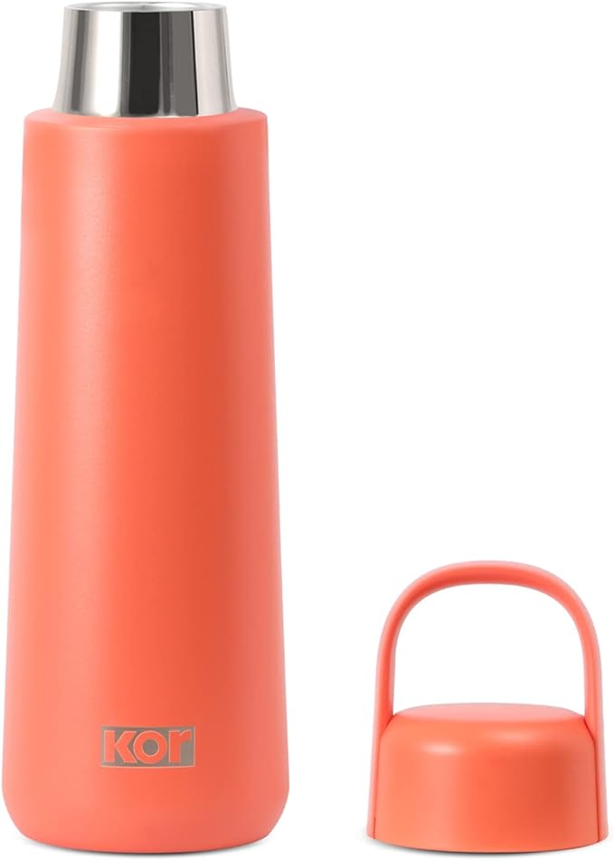 KOR Melrose 20oz Double Wall Insulated Water Bottle - Keeps Beverages Hot for 12hrs, Cold for 24hrs - Stainless Steel Design - Contoured Perfect Spout for Drinking