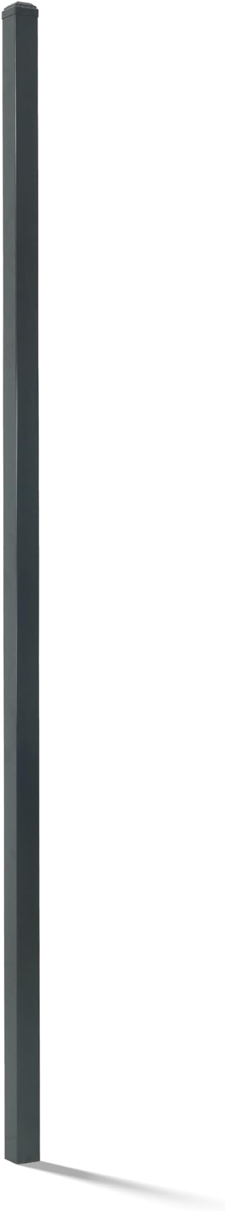 Fencer Wire Heavy Duty 7FT Outdoor Steel Fencing Border Post, 16 Gauge Anti-rust Metal Fence Post, 2” Diameter Decorative Garden Fence Post, Single, Black, FPSP16-B7 FW5P