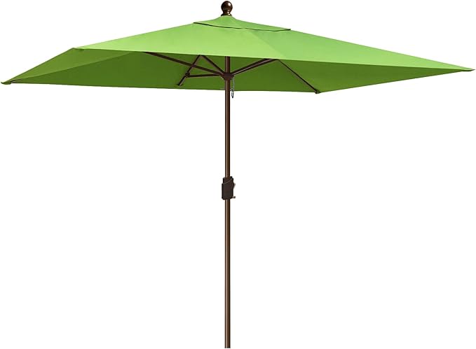 EliteShade USA 10-Year-Non-Fading 6.5x10Ft Rectangular Market Umbrella Patio Umbrella Outdoor Table Umbrella with Ventilation, Macaw Green