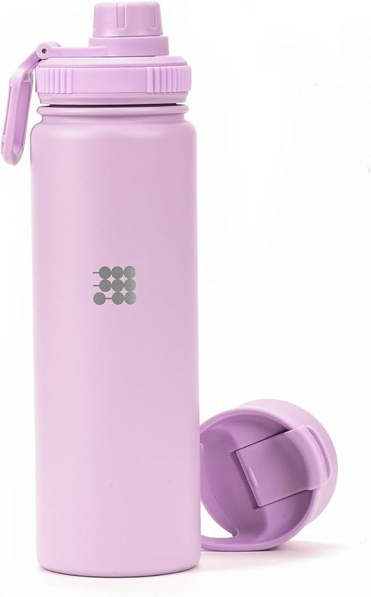 Cubitt Insulated Sports Hydro Water Bottle 24 oz, 2 Lids (Coffee Lid and Wide Mouth Twist Sports Lid), Stainless Steel, Double Walled. Cold for up to 24 hours, Hot for up to 12 hours Purple