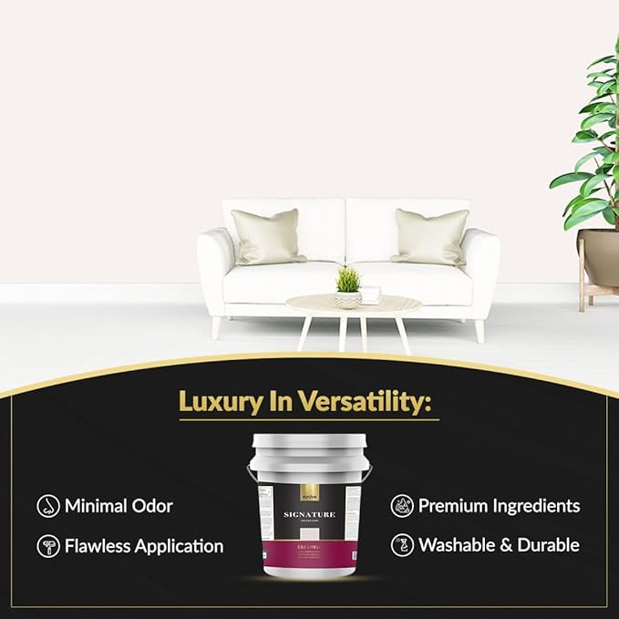 EVOLVE Signature Paint & Primer: Luxury Paint & Primer for Indoor & Outdoor Surfaces, Minimal Odor, Eggshell Sheen (Porcelain White, 5 Gallon)