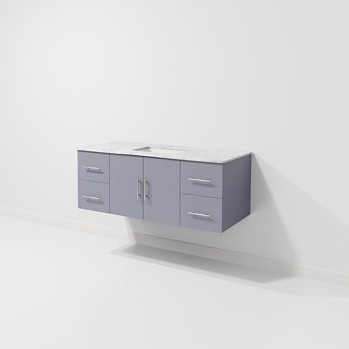 Sonoma 48 in. W x 22 in. D Dark Grey Bath Vanity and Carrara Marble Top