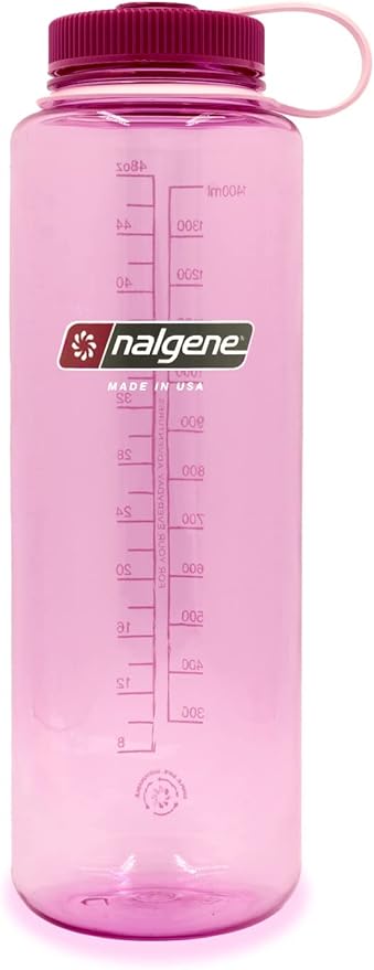 Nalgene Sustain Tritan BPA-Free Water Bottle Made with Material Derived from 50% Plastic Waste, 48 OZ, Wide Mouth, Cosmo