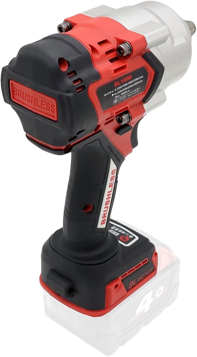 FSYAO 1/2 1000Nm Cordless Impact Wrench, Brushless Wrench. (Body only, no battery included)
