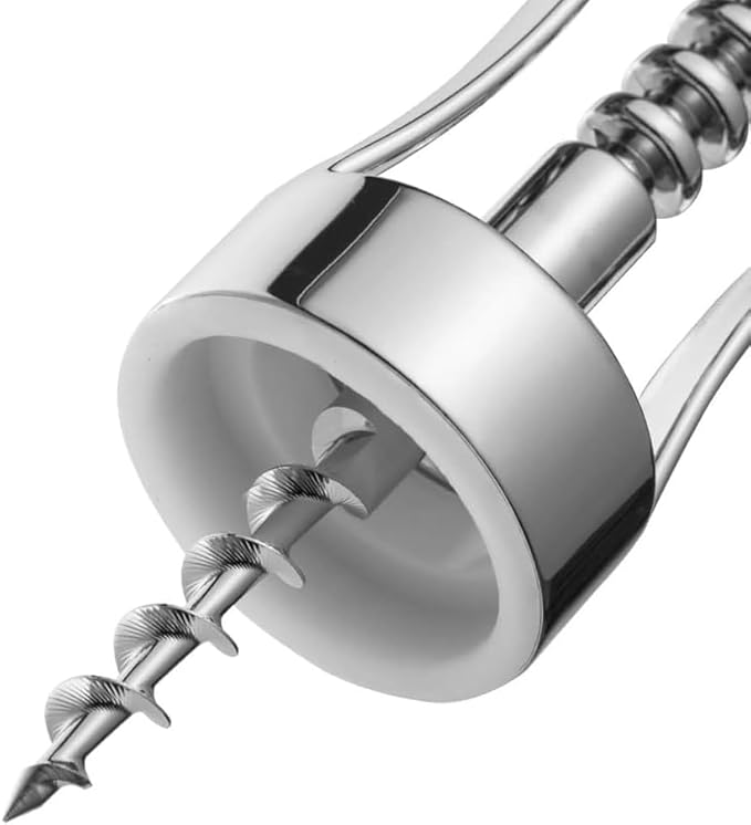 Wing Corkscrew Red Wine and Beer Bottle Opener with Wine Foil Cutter and Wine Stopper (401-Silver)